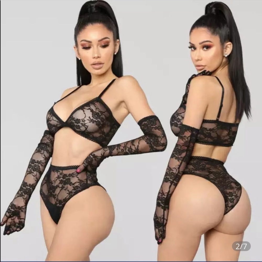 Black lace lingerie
